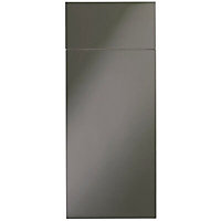 IT Kitchens Santini Gloss Anthracite Slab Drawerline door & drawer front, (W)300mm (H)715mm (T)18mm