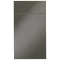 IT Kitchens Santini Gloss Anthracite Slab Drawerline door & drawer front, (W)400mm (H)715mm (T)18mm