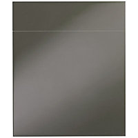 IT Kitchens Santini Gloss Anthracite Slab Drawerline door & drawer front, (W)600mm (H)715mm (T)18mm