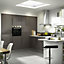 IT Kitchens Santini Gloss Anthracite Slab Tall glazed Cabinet door (W)300mm (H)895mm (T)18mm