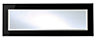 IT Kitchens Santini Gloss Black Slab Bridging Glazed bridging door & pan drawer front, (W)1000mm (H)356mm (T)18mm