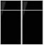 IT Kitchens Santini Gloss Black Slab Fixed frame Cabinet door, (W)925mm (H)720mm (T)18mm