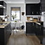 IT Kitchens Santini Gloss Black Slab Tall Appliance & larder End panel (H)1920mm (W)570mm, Pack of 2