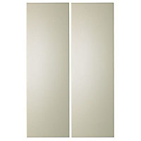 IT Kitchens Santini Gloss Cream Slab Larder Cabinet door (W)300mm (H)2092mm (T)18mm, Set of 2