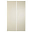 IT Kitchens Santini Gloss Cream Slab Tall corner Cabinet door (W)250mm, Set of 2