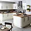 IT Kitchens Santini Gloss Cream Slab Tall glazed Cabinet door (W)500mm