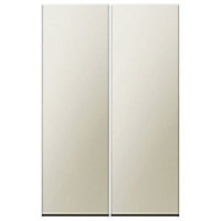IT Kitchens Santini Gloss Grey Slab Cabinet door (W)300mm (H)1912mm (T)18mm, Set of 2