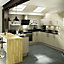 IT Kitchens Santini Gloss Grey Slab Cabinet door (W)600mm, Set of 2