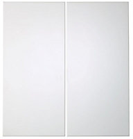 IT Kitchens Santini Gloss White Slab Base corner Cabinet door (W)925mm (H)720mm (T)18mm, Set of 2