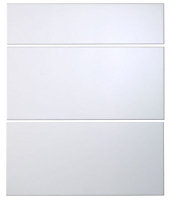 IT Kitchens Santini Gloss White Slab Drawer front (W)600mm, Set of 3