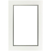 IT Kitchens Santini Gloss White Slab Tall glazed Cabinet door (W)500mm (H)895mm (T)18mm