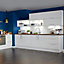 IT Kitchens Santini Gloss White Slab Tall Larder Cabinet door (W)600mm, Set of 2