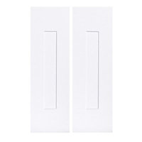 IT Kitchens Stonefield White Classic Style Tall corner Cabinet door (W)250mm, Set of 2