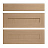 IT Kitchens Westleigh Textured Oak Effect Shaker Drawer front (W)800mm, Set of 3