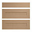 IT Kitchens Westleigh Textured Oak Effect Shaker Drawer front (W)800mm, Set of 3