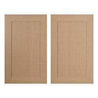 IT Kitchens Westleigh Textured Oak Effect Shaker Larder Cabinet door (W)600mm (H)1912mm (T)18mm, Set of 2
