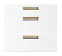 IT Kitchens White Gloss With Integrated Handles Drawer front, Set of 3