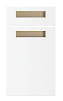 IT Kitchens White Gloss With Integrated Handles Drawerline door & drawer front, (W)400mm (H)715mm (T)18mm
