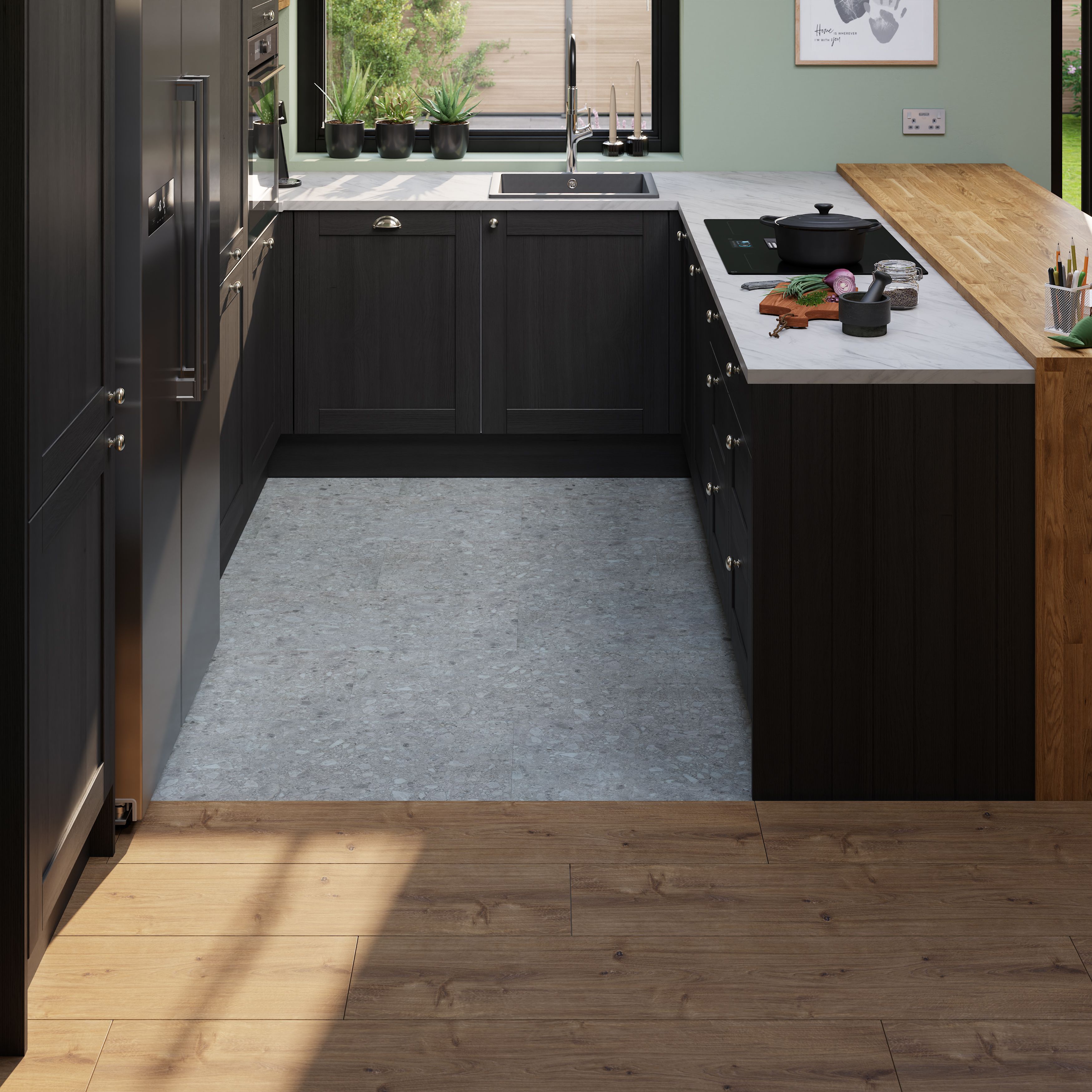 Italo Walnut Oak effect Textured Click vinyl Plank Sample