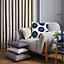 Jade Blue & white Floral Indoor Cushion (L)50cm x (W)50cm