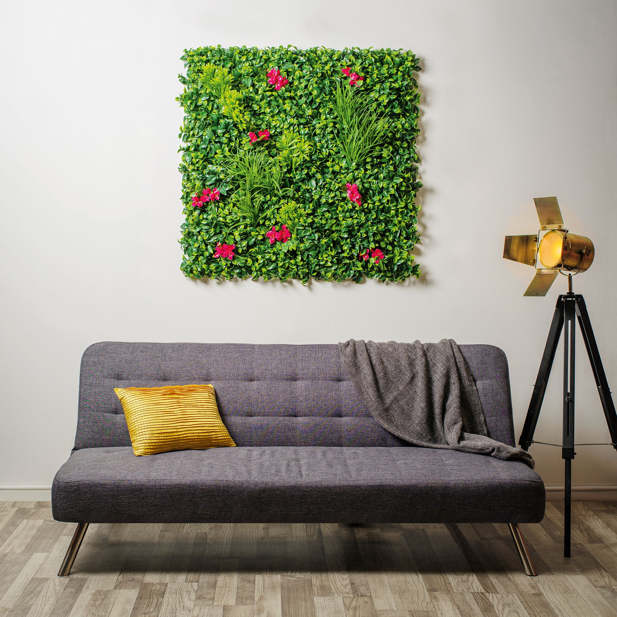 Jasmine Square Artificial plant wall, (H)1m (W)1m