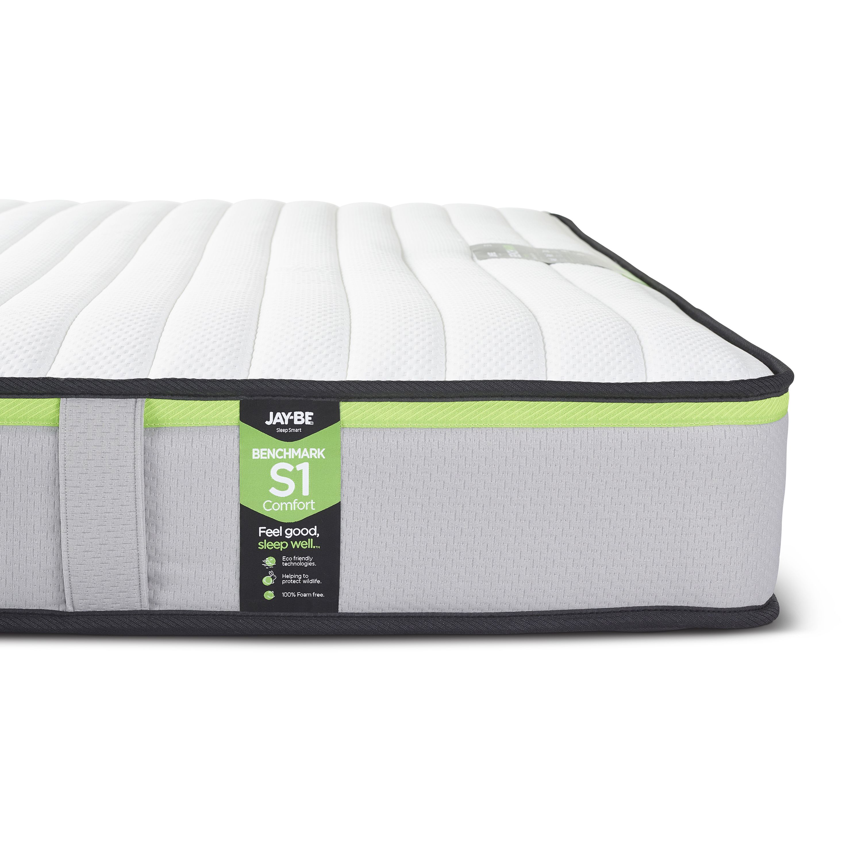 Jay-Be Benchmark S1 Comfort Eco Friendly Open coil Water resistant Small double Mattress