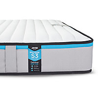 Jay-Be Benchmark S3 Blue Open Coil Spring & Memory e-Fibre top Layer hypoallergenic Water resistant Open coil Double Mattress