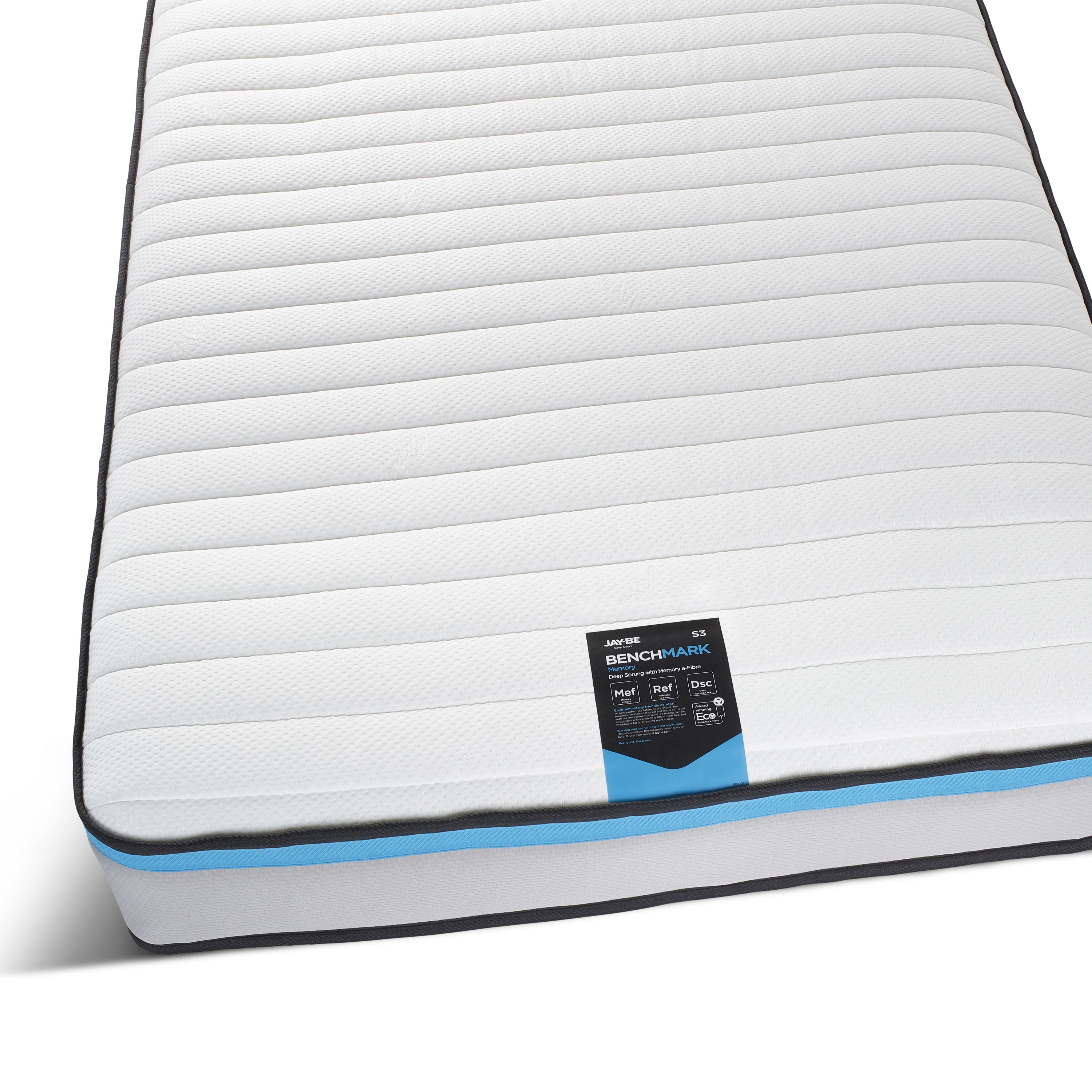 Jay-Be Benchmark S3 Memory Eco Friendly Open coil Water resistant Single Mattress