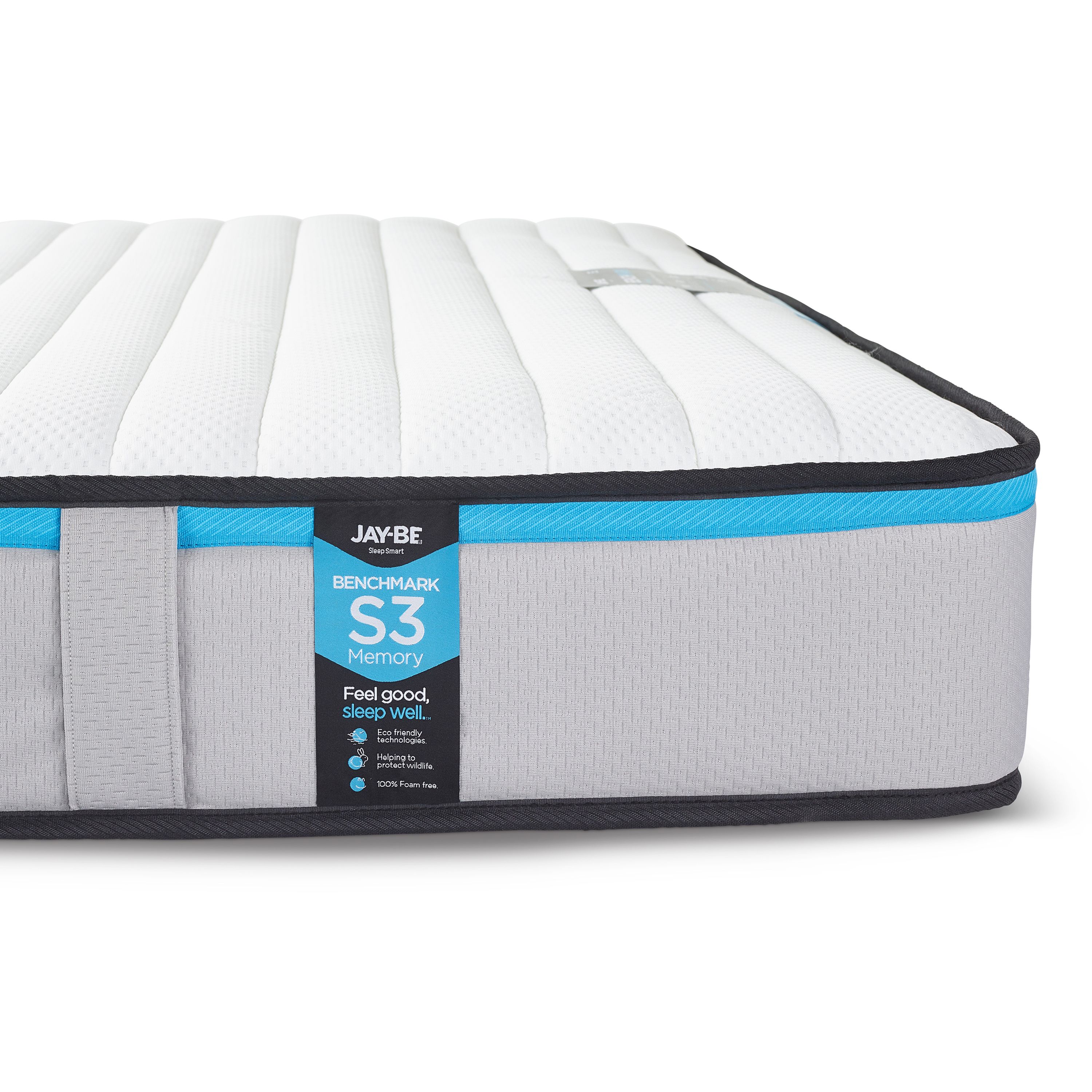 Jay-Be Benchmark S3 Memory Eco Friendly Open coil Water resistant Small double Mattress