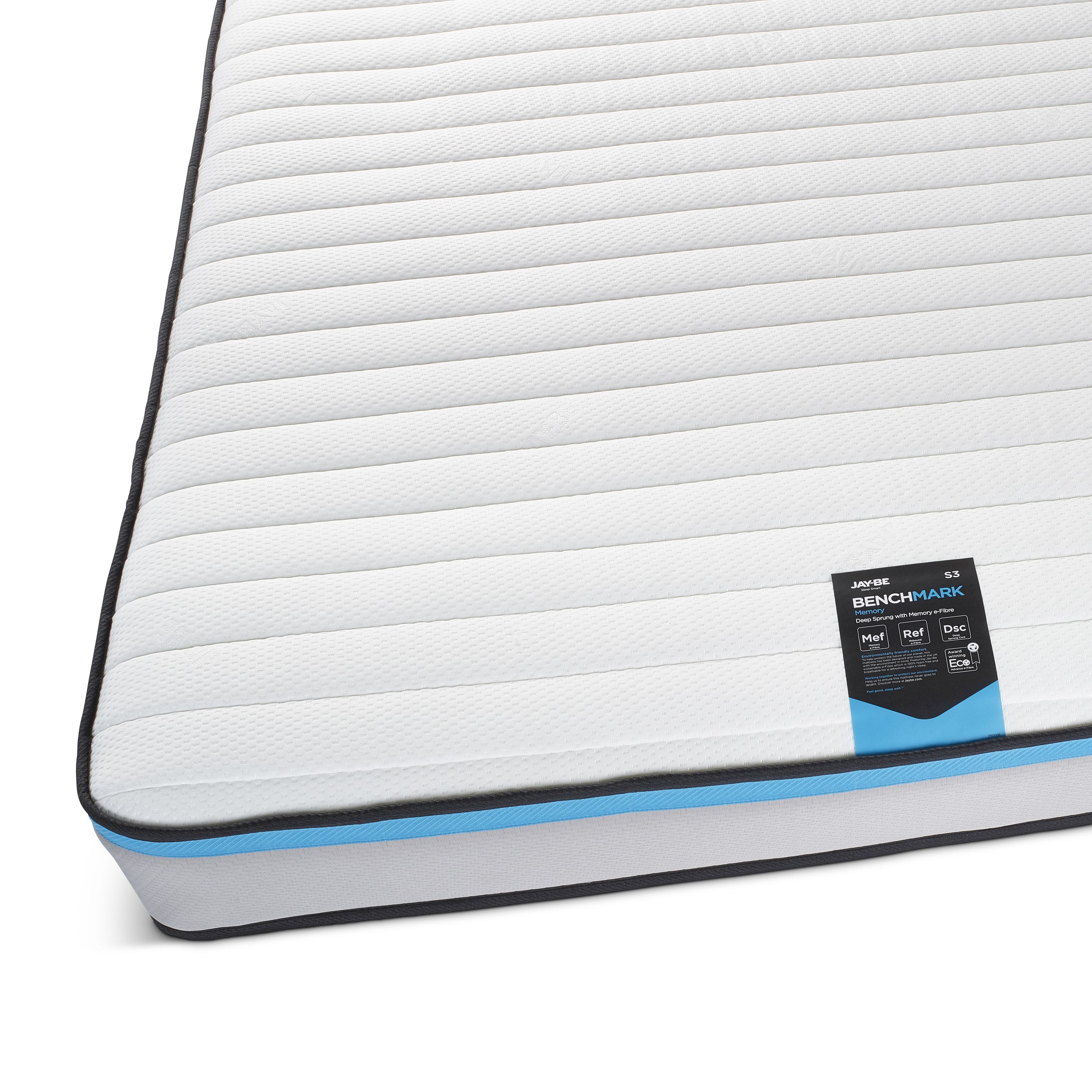 Jay-Be Benchmark S3 Memory Eco Friendly Open coil Water resistant Small double Mattress