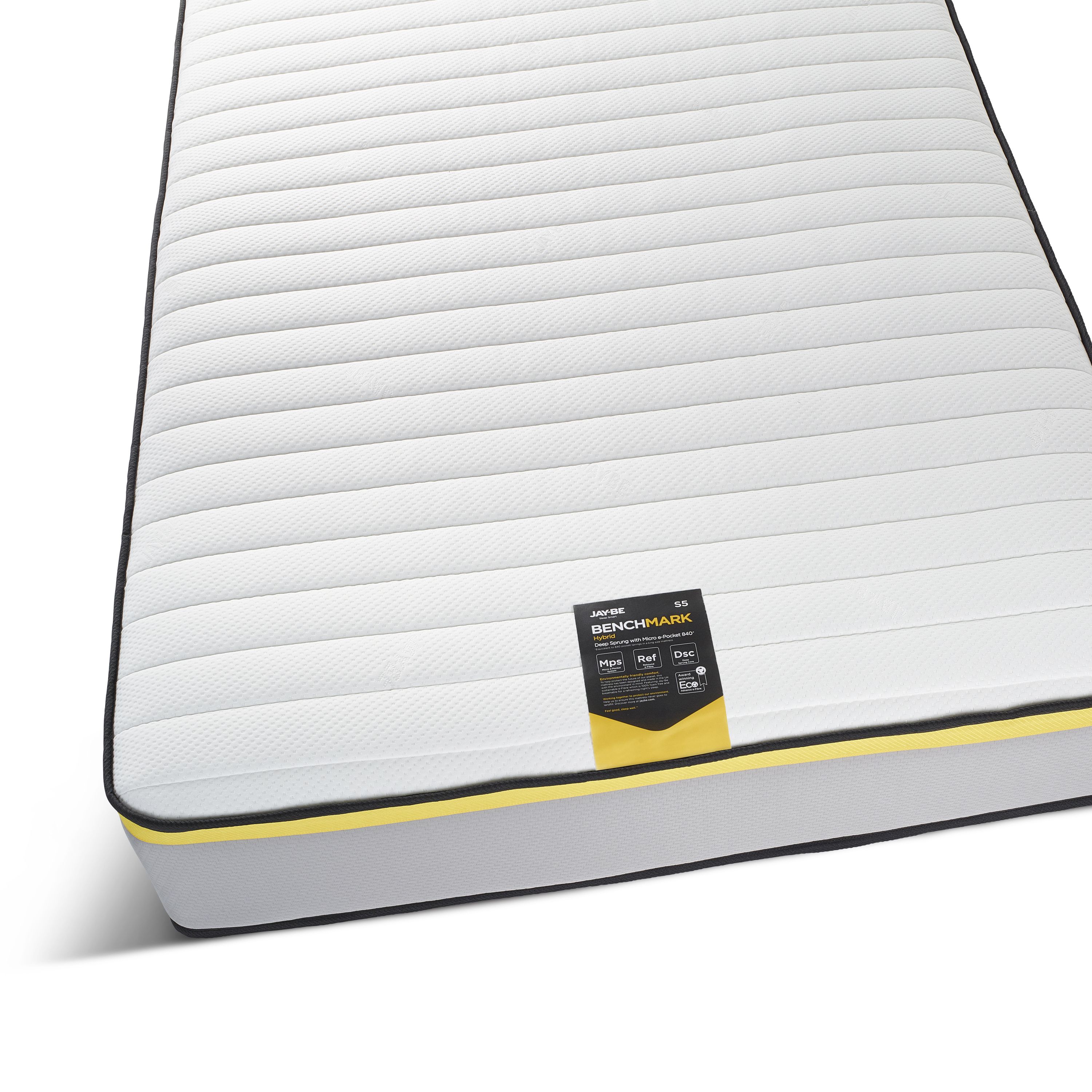 Jay-Be Benchmark S5 Hybrid Eco Friendly Open coil Water resistant Single Mattress