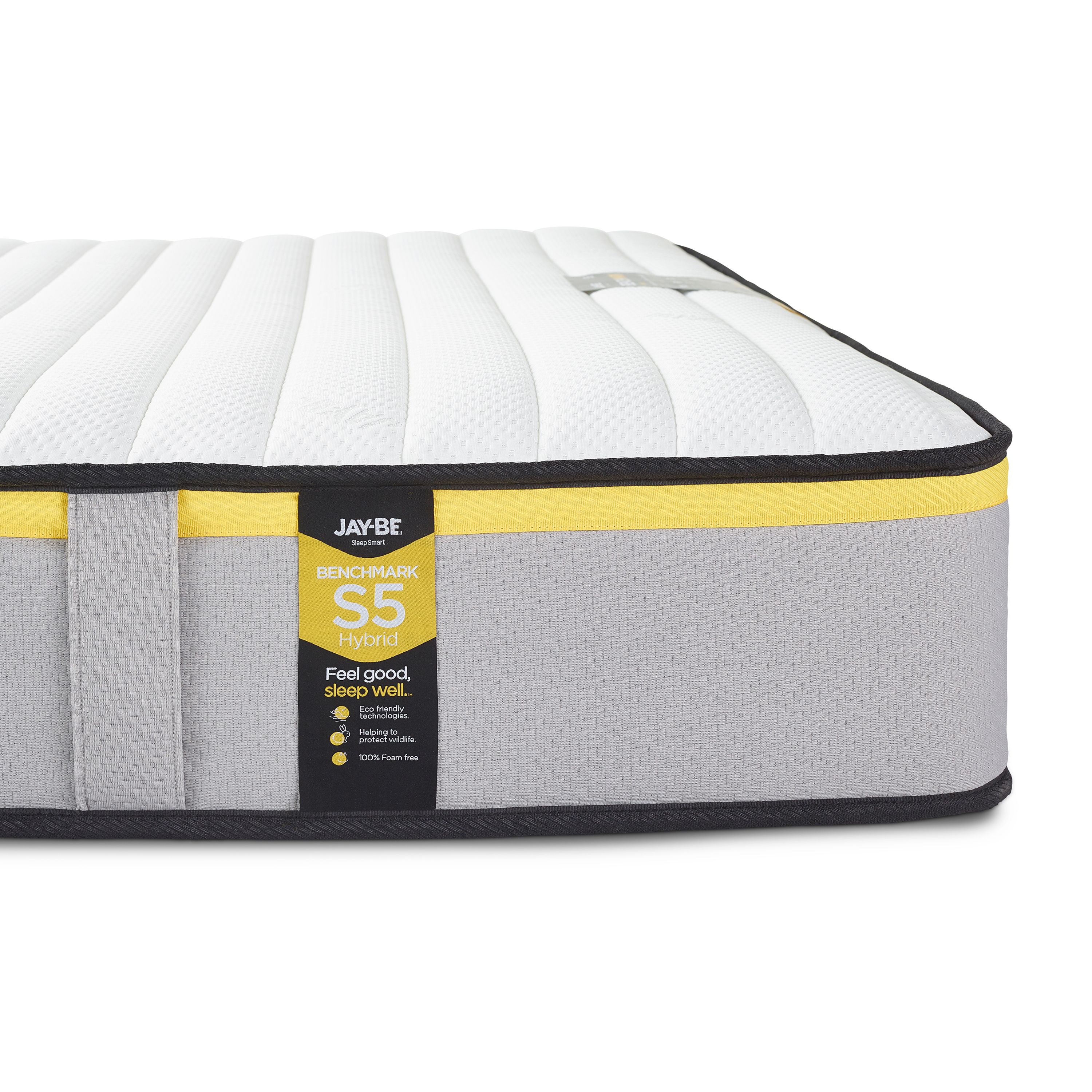 Jay-Be Benchmark S5 Hybrid Eco Friendly Open coil Water resistant Small double Mattress