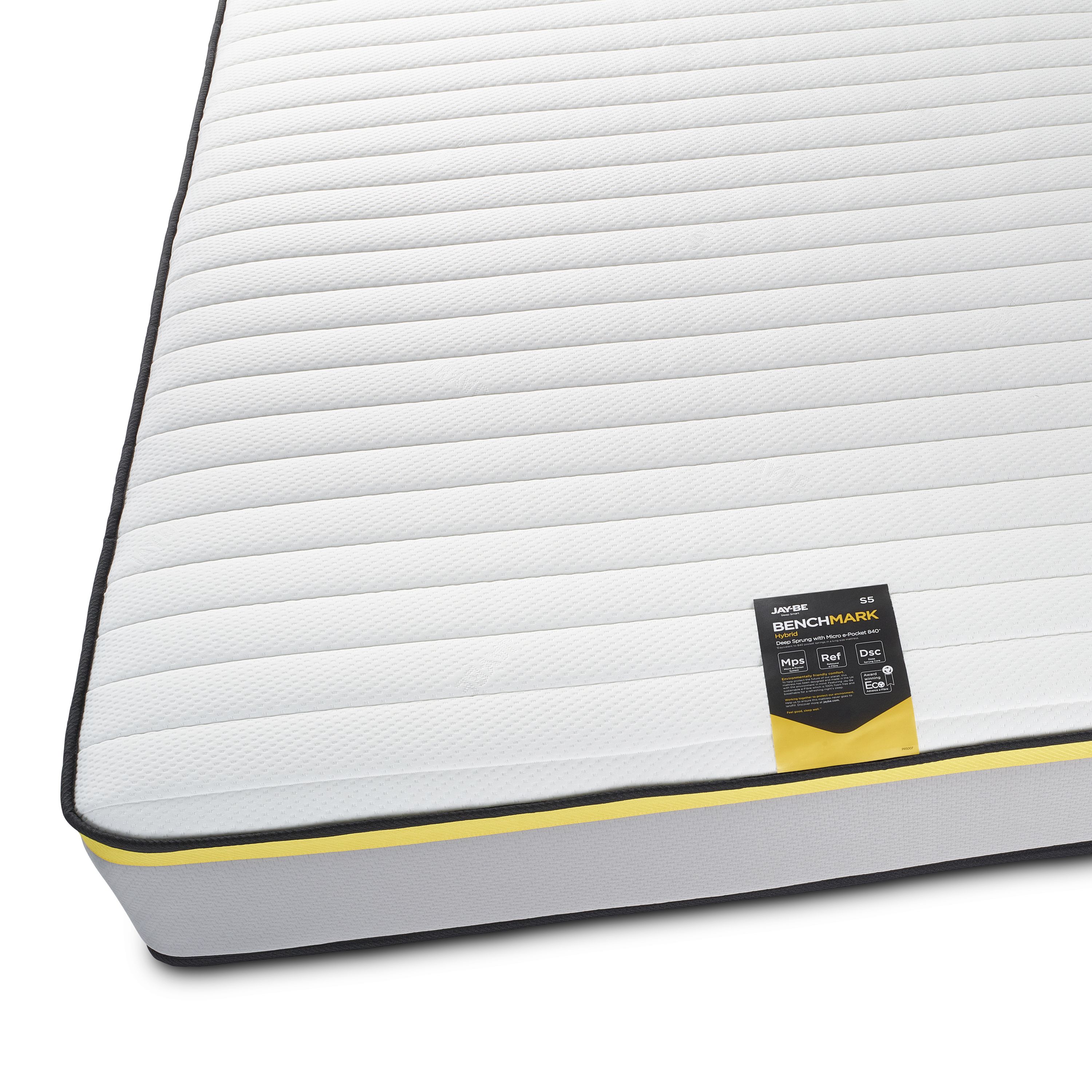 Jay-Be Benchmark S5 Hybrid Eco Friendly Open coil Water resistant Small double Mattress