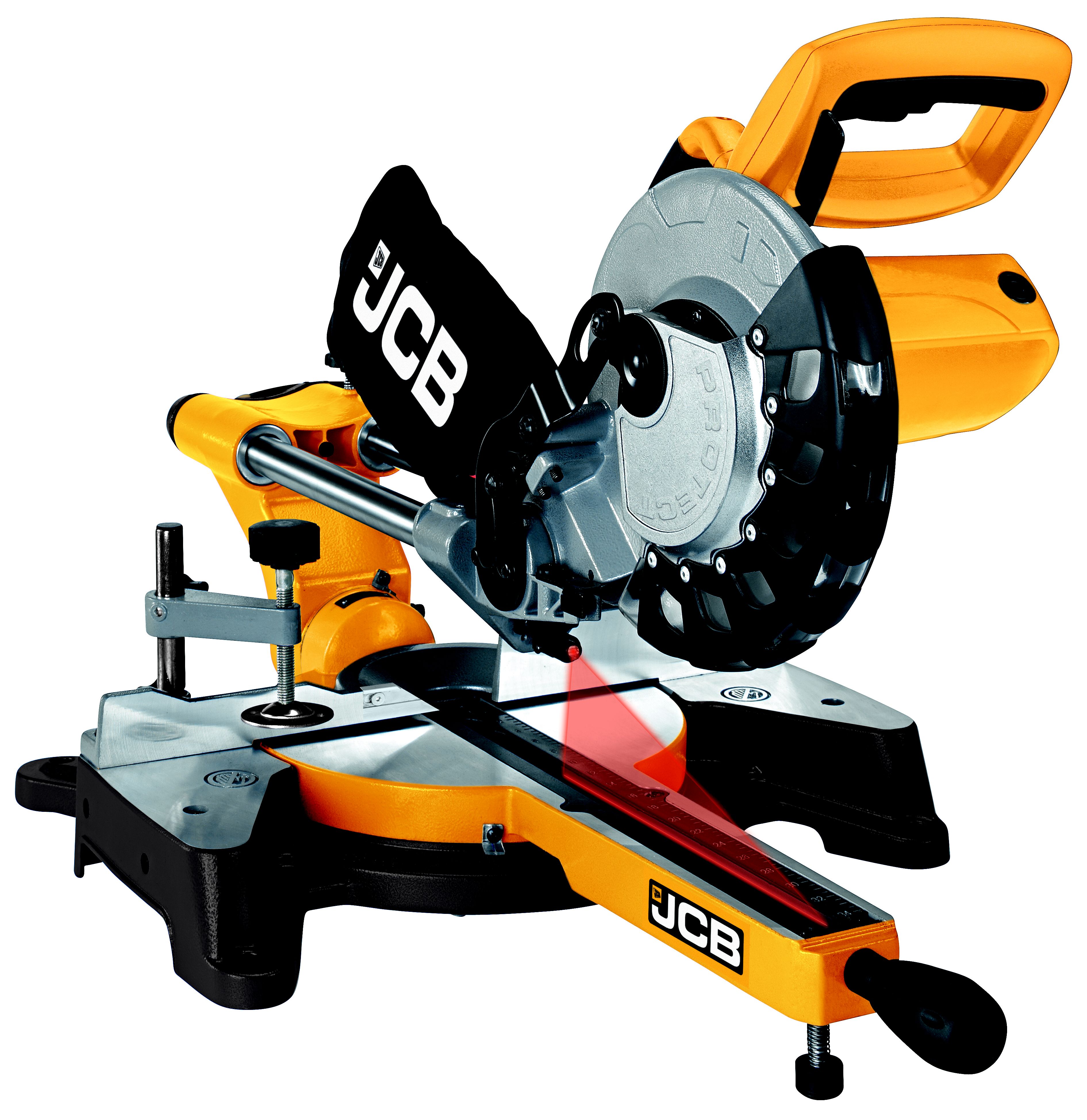 JCB 1500W 240V 210mm Corded Sliding mitre saw JCB-MS210-SB | Tradepoint