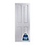 Jeld-Wen 4 panel Solid core Unglazed Contemporary White Internal Door, (H)1981mm (W)610mm (T)35mm