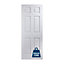 Jeld-Wen 6 panel Solid core Unglazed Contemporary White Woodgrain effect Internal Door, (H)1981mm (W)762mm (T)35mm