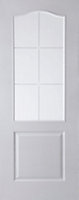 Jeld-Wen Arched 2 panel 6 Lite Glazed Arched White Internal Door, (H)1981mm (W)686mm (T)35mm