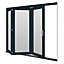 Jeld-Wen Clear Glazed Grey Hardwood External 3 Bedgebury Folding Patio door, (H)2094mm (W)1794mm