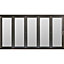 Jeld-Wen Clear Glazed Grey Hardwood External 3 Bedgebury Folding Patio door, (H)2094mm (W)3594mm
