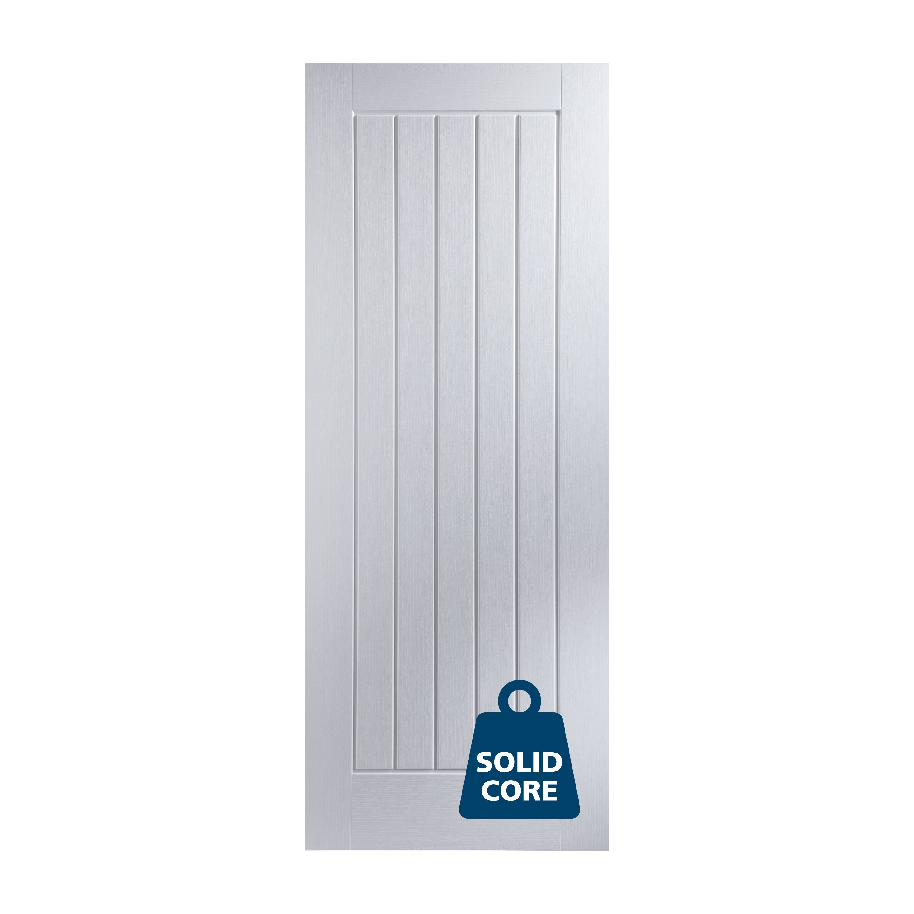 Jeld-Wen Cottage Solid core Unglazed Cottage White Woodgrain effect Internal Door, (H)1981mm (W)610mm (T)35mm