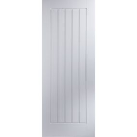 Jeld-Wen Cottage Solid core Unglazed Cottage White Woodgrain effect Internal Door, (H)1981mm (W)686mm (T)35mm