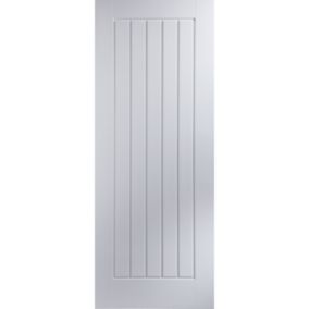 Jeld-Wen Cottage Solid core Unglazed White Woodgrain effect Internal Door, (H)1981mm (W)610mm (T)35mm