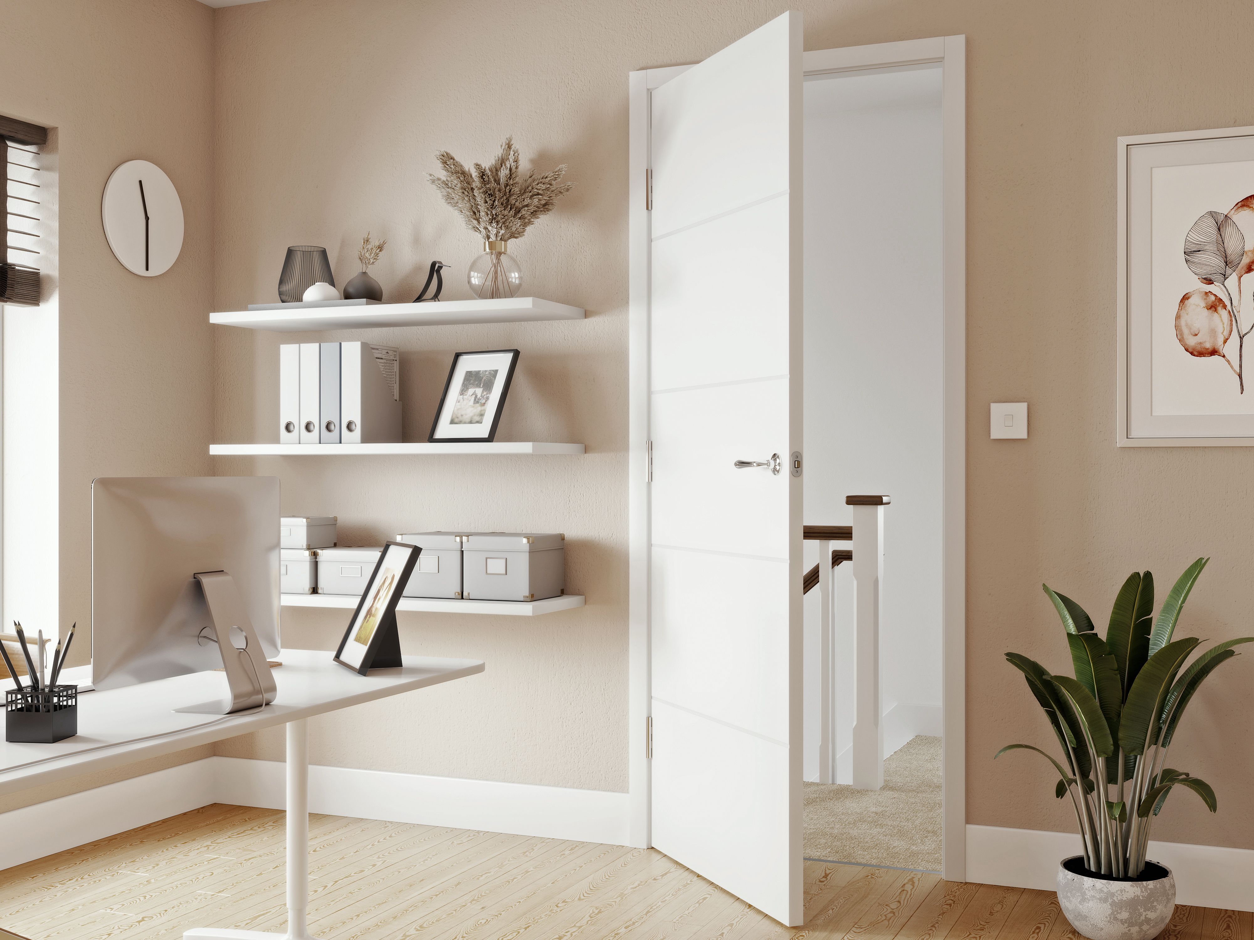 Jeld-Wen Linea Unglazed Flush White Internal Door, (H)1981mm (W)610mm (T)35mm