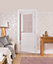 Jeld-Wen Painted woodgrain 2 panel 6 Lite Clear Glazed White Internal Door, (H)1981mm (W)838mm (T)35mm