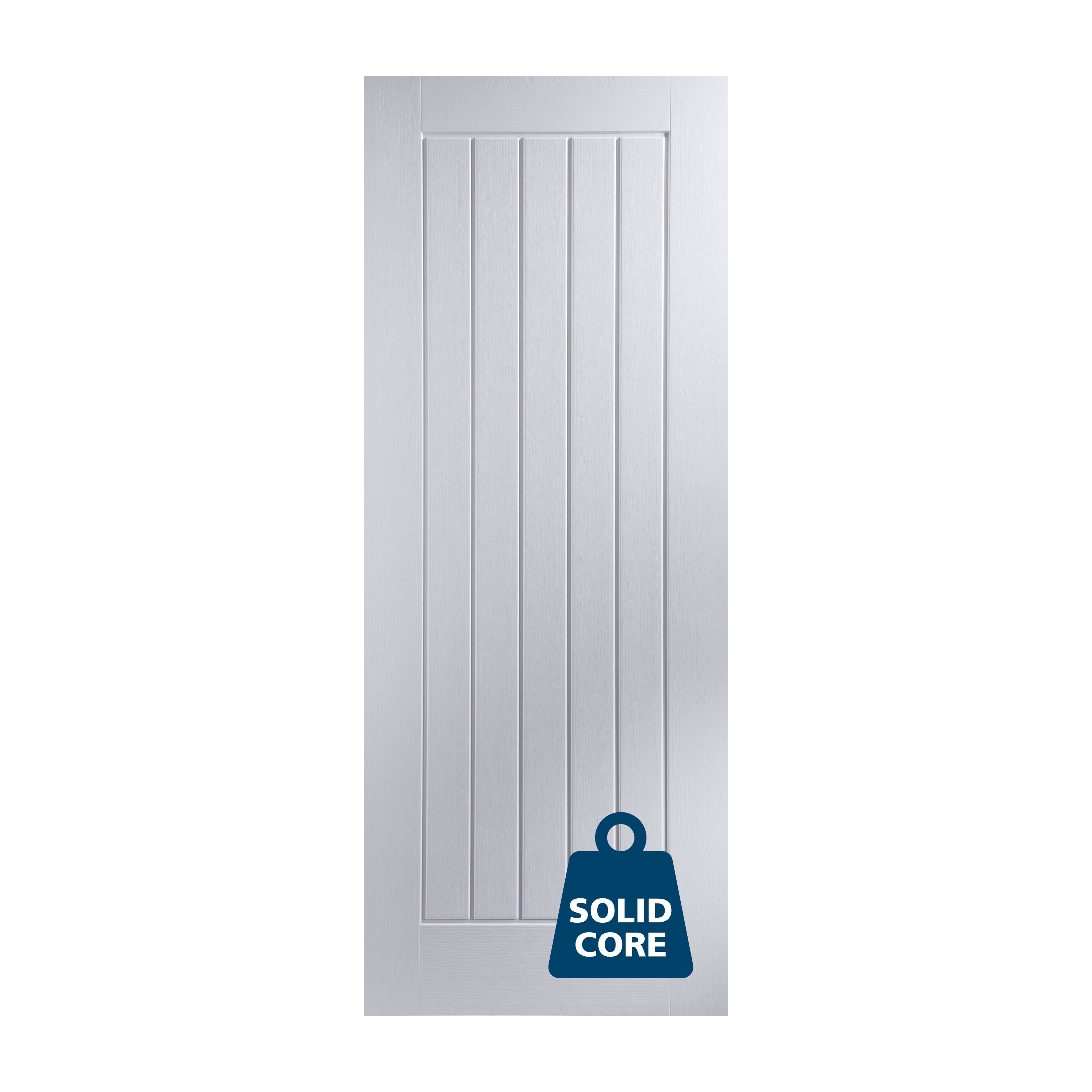 Jeld-Wen Unglazed Cottage White Woodgrain effect Internal Timber Door, (H)1981mm (W)686mm (T)35mm