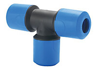 JG Speedfit Blue Push-fit Pipe tee (Dia)25mm x 25mm x 25mm