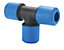 JG Speedfit Blue Push-fit Pipe tee (Dia)25mm x 25mm x 25mm