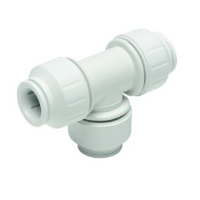 JG Speedfit White Push-fit Equal Pipe tee (Dia)10mm x 10mm x 10mm