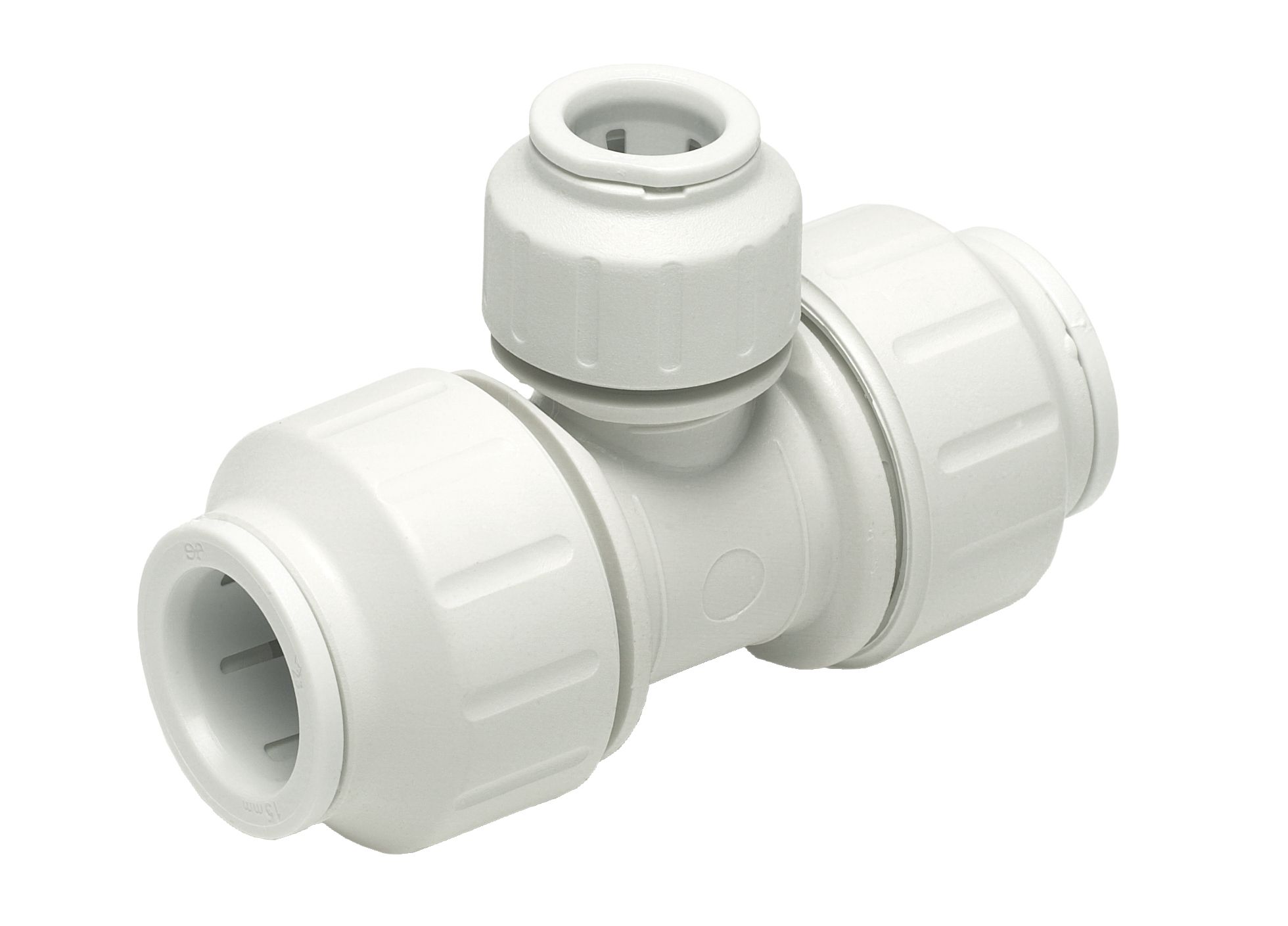 JG Speedfit White Push-fit Reducing Pipe tee (Dia)22mm x 22mm x 15mm