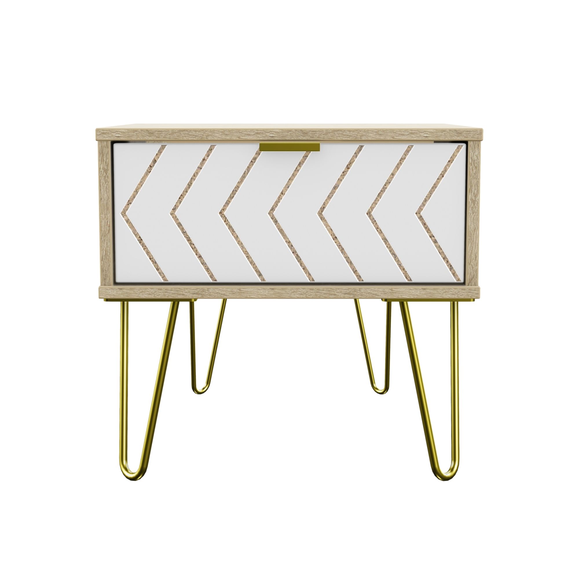 Jigsaw White 1 Drawer Bedside table (H)410mm (W)450mm (D)395mm